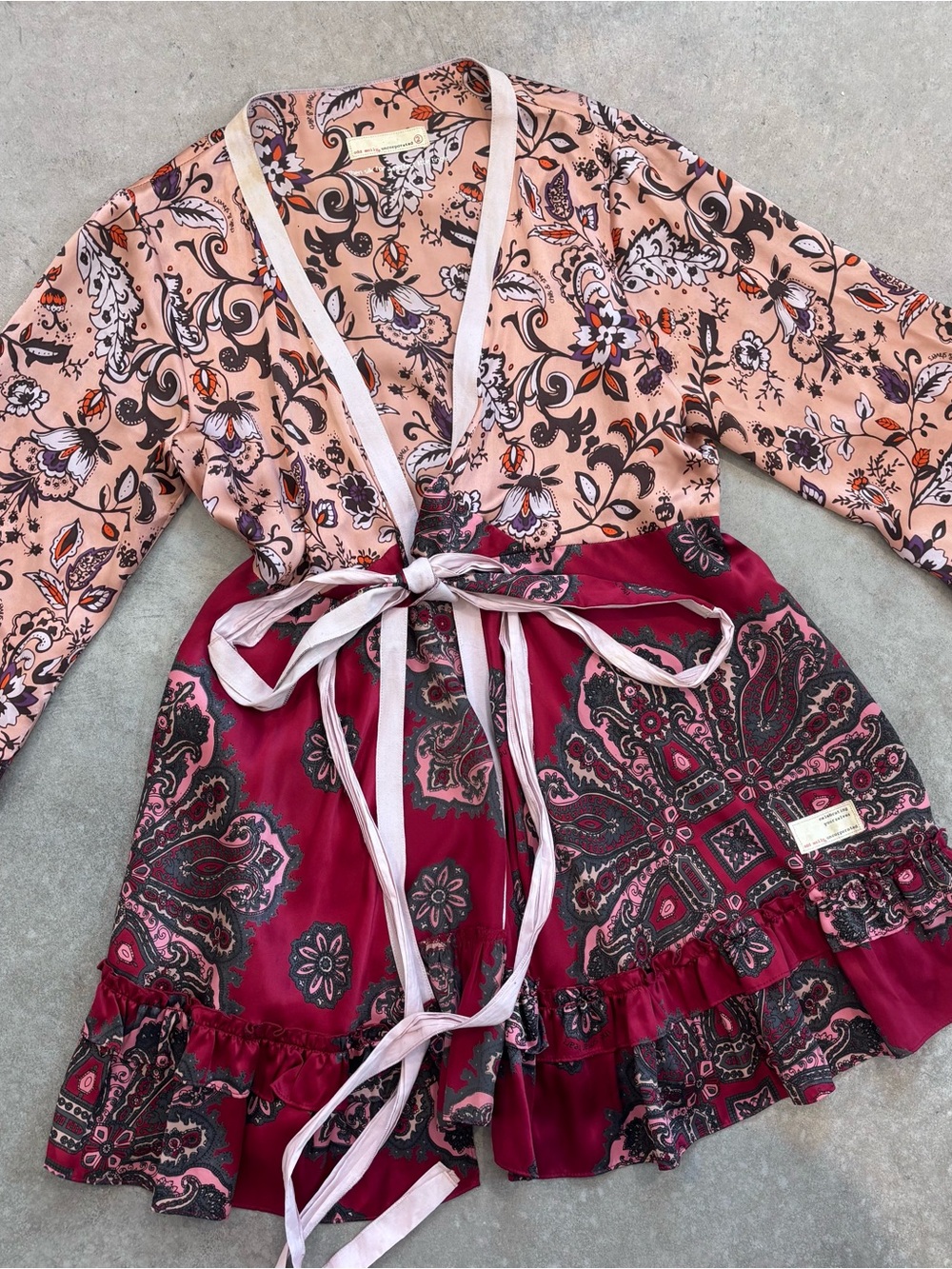 Odd Molly Silk floral wrap dress